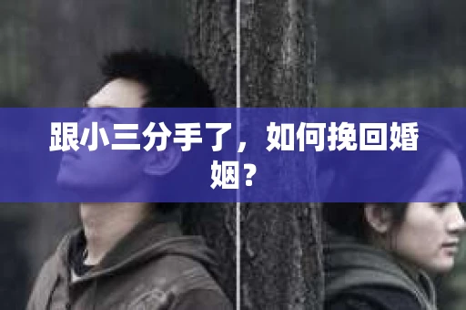 跟小三分手了，如何挽回婚姻？