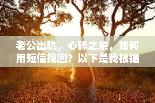 老公出轨，心碎之余，如何用短信挽回？以下是我根据实际情况整理的一些短信内容，希望能给你带来一些启发。