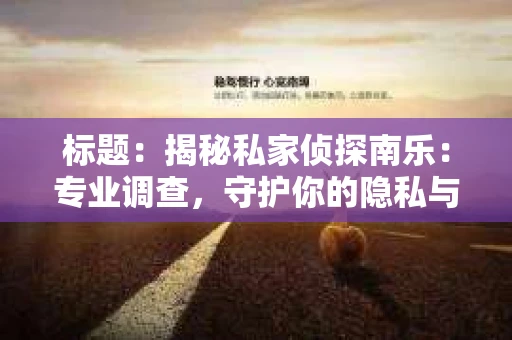 标题：揭秘私家侦探南乐：专业调查，守护你的隐私与权益