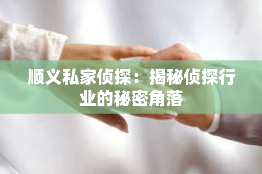 顺义私家侦探：揭秘侦探行业的秘密角落