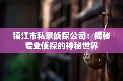 镇江市私家侦探公司：揭秘专业侦探的神秘世界