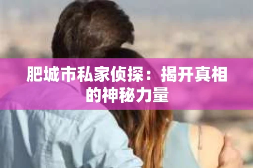 肥城市私家侦探：揭开真相的神秘力量