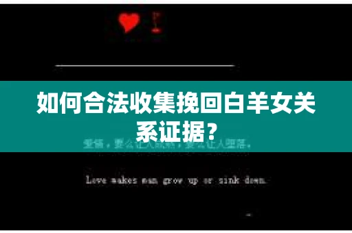 如何合法收集挽回白羊女关系证据？